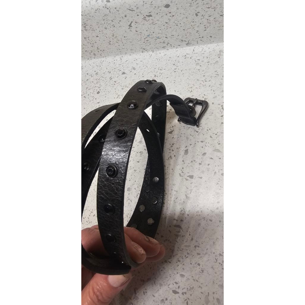 Women's Guess Black Leather Belt with Studs Size M 33inch-37inch